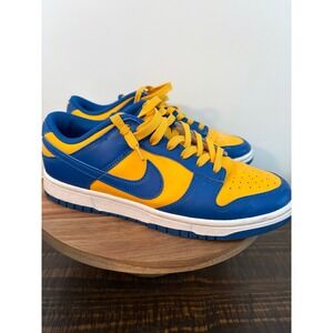 Nike Dunk Low Size 9 UCLA Royal Blue Yellow DD1391-402 Sneakers GUC